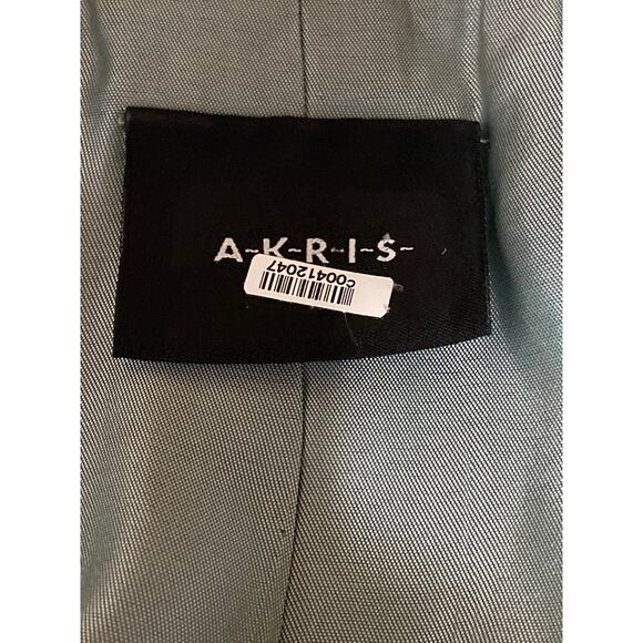 Akris 100% Cashmere Gray Long Sleeve Collar Button Blazer Coat Jacket Size 12 - Picture 3 of 4